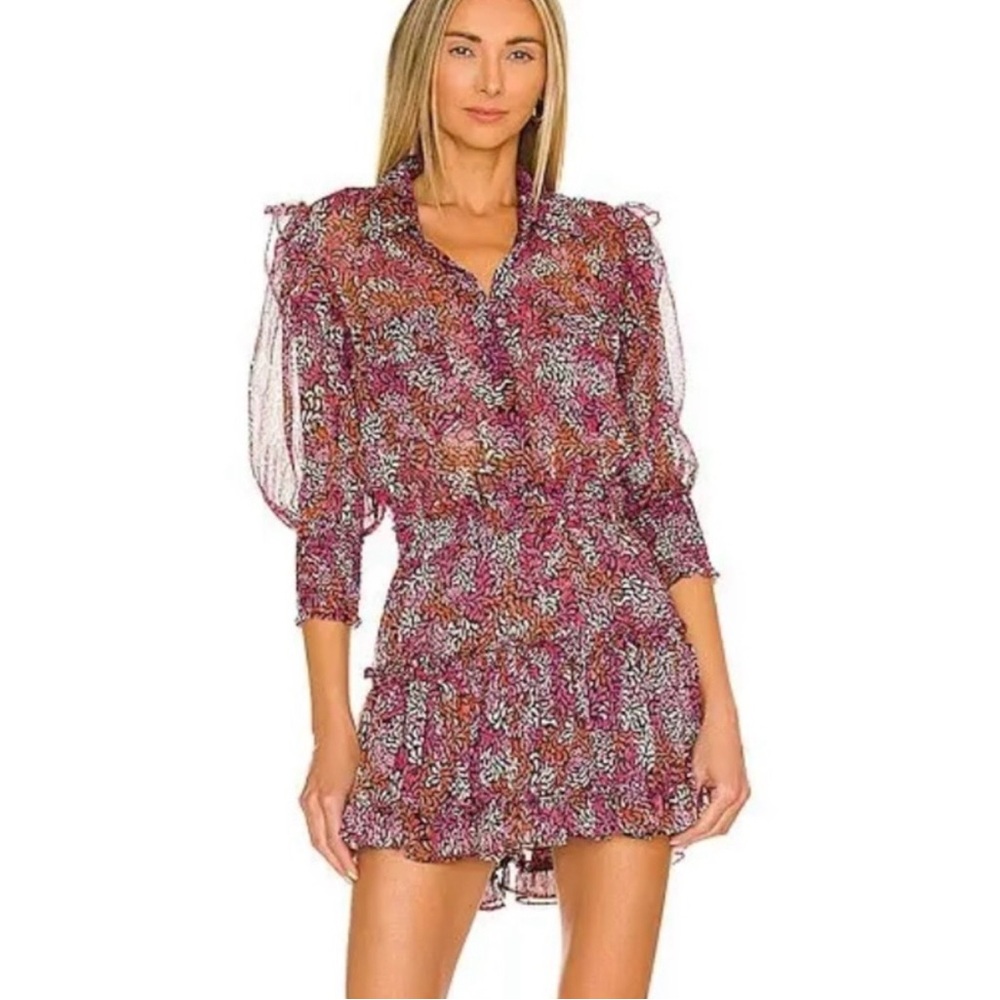 Misa Los Angeles Pink and Purple Mini Dress